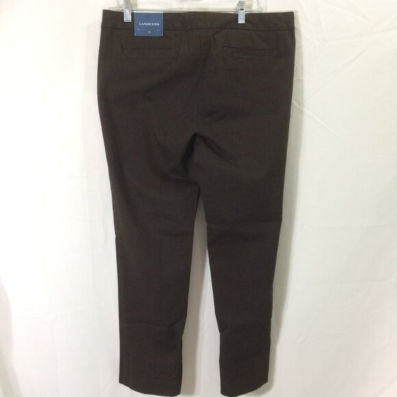 NEW Lands End Pants Fit1 Twill Brown Spice Stretch Slash Pockets Cotton 12 - Picture 4 of 4